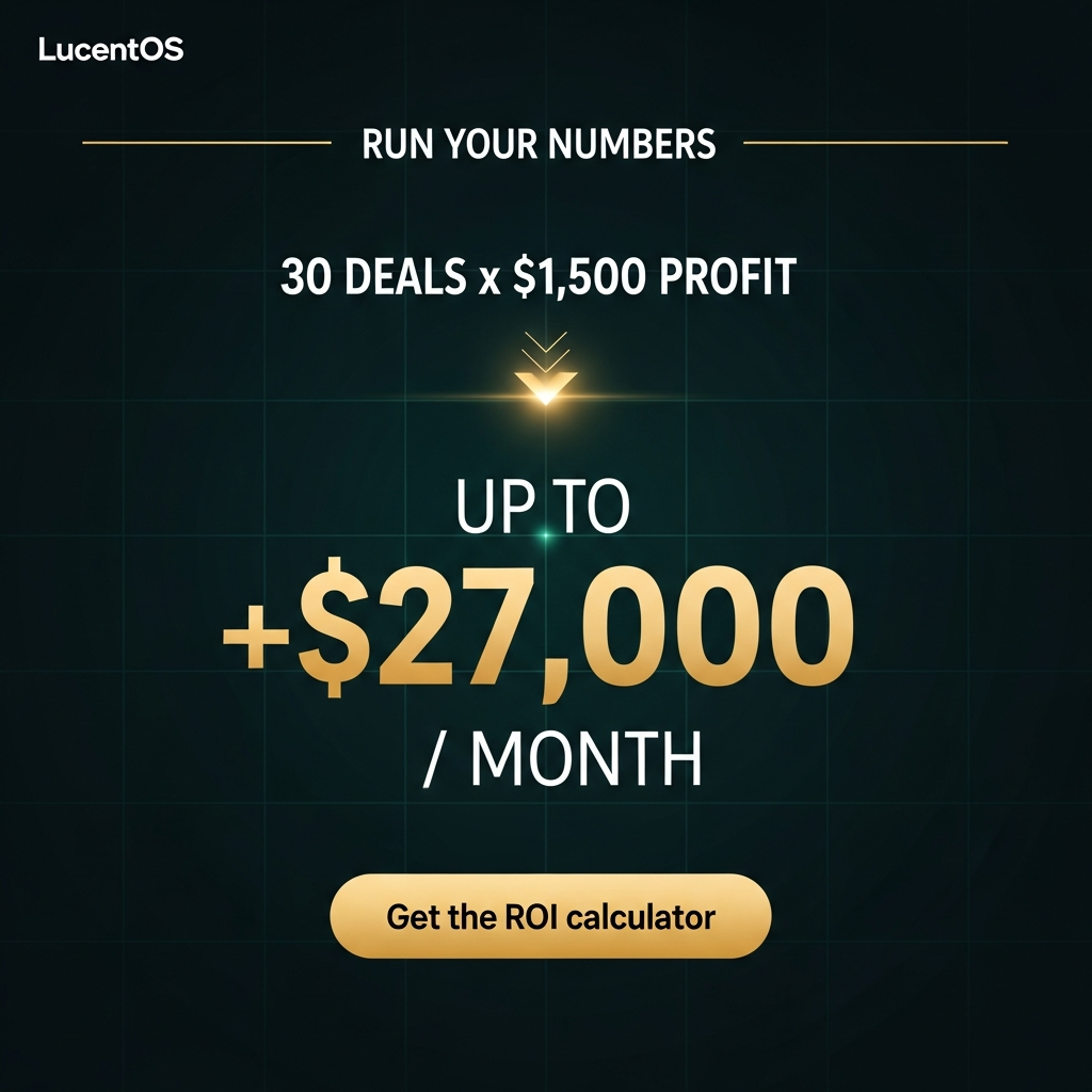 30 deals x $1,500 profit = up to +$27,000/month with LucentOS